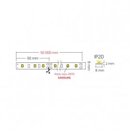 Taśma PREMIUM 3000 LED 50m diody 2835 SAMSUNG IP20