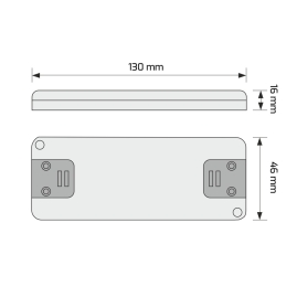 Płaski zasilacz FLAT do LED 12V DC 15W- rysunek techniczny