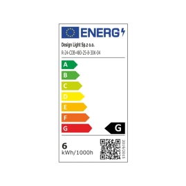 Taśma COB 480 LED/m IP20 11,2W/m 24V DC- 25m- etykieta ciepła