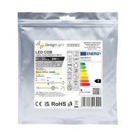 Taśma COB SLIM 5 mm 384 LED/m IP20 11W/m 24V DC