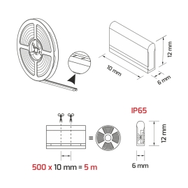 Taśma LED Neon Flex IP65 12W/m