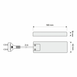 Zasilacz z przewodem - model LD 15W, 12V DC