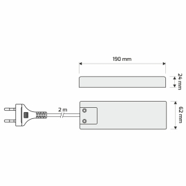 Zasilacz z przewodem - model LD 60W, 12V DC