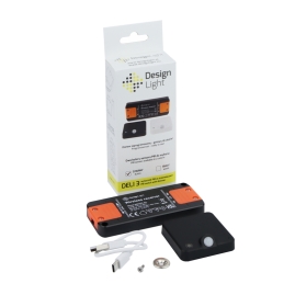 DELI 3 - bezprzewodowy zestaw PIR do szaf z funkcją ściemniania, ładowany USB