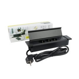 FLAT BOX wpuszczane gniazdo meblowe z USB A i C