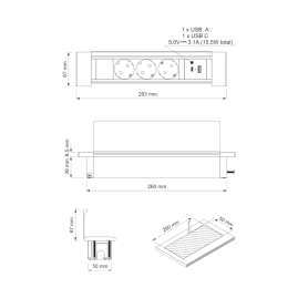 FLAT BOX USB- RYSUNEK TECHNICZNY