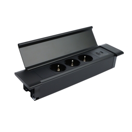 FLAT BOX wpuszczane gniazdo meblowe z USB A i C 2
