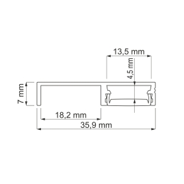 Profil aluminiowy  FLOOR LINE 2 m