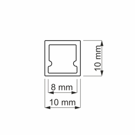 Profil TREND 10x10mm opal 2 m przekrój
