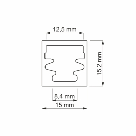 Profil TREND 15x15,2mm opal 2 m przekrój
