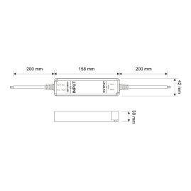 Zasilacz LED IP67 PREMIUM 12V DC 60W- rysunek techniczny
