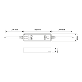 Zasilacz LED IP67 PREMIUM 12V DC 150W- rysunek techniczny