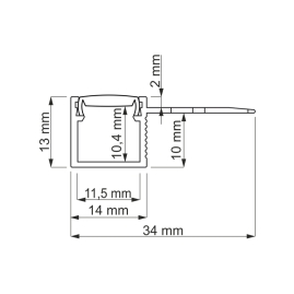 Profil aluminiowy DEOLINE typ K 2 m- wymiar