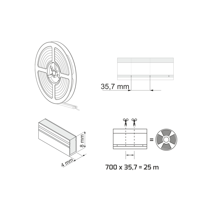 Taśma LED Neon Flex Slim 4x8mm IP67 6,2W/m 24V...