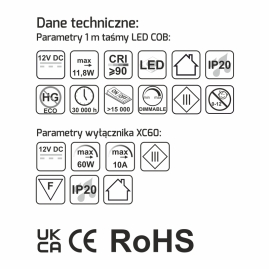 Gotowy produkt ! Taśma 5m + wyłącznik sc z funkcją ściemniania.