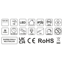 ŻARÓWKA LED 12V DC do luster i mebli - parametry techniczne