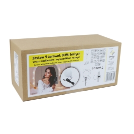 Zestaw LED 9 żarówek BUMI z zasilaczem i wyłącznikiem nożnym