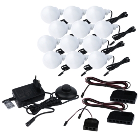 Zestaw LED 12 żarówek BUMI z zasilaczem i wyłącznikiem nożnym 2