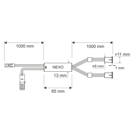 Rysunek techniczny wyłącznika meblowego NEXO
