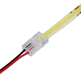 Taśma LED COB wyposażona w dwie złączki LED z 10cm przewodami