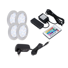 ZESTAW 4 PKT. RGB, OPRAWY PODSZAFKOWE- gotowy zestaw Led RGB