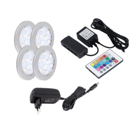 ZESTAW 4 PKT. RGB, OPRAWY PODSZAFKOWE- gotowy zestaw Led RGB