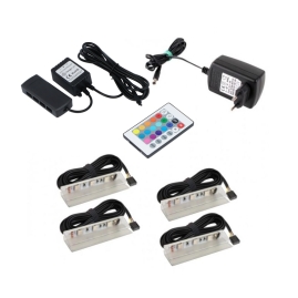 KLIPS LED PVC RGB, ZESTAW 4PKT-GOTOWY ZESTAW