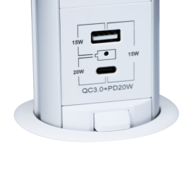 Gniazdo meblowe Lift Box USB A+C z szybkim ładowaniem od Design Light. 2