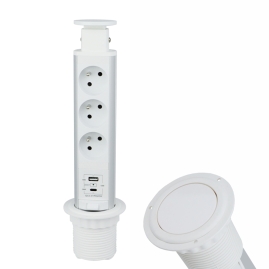 Gniazdo meblowe Lift Box USB A+C z szybkim ładowaniem od Design Light.