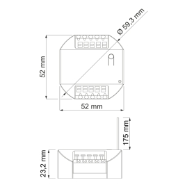 Rysunek techniczny sterownika ERC do wyłączników kinetycznych.