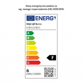 Etykieta energetyczna taśmy COB w barwie zimnej