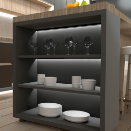 szafka w kuchni z profilami czarnymi