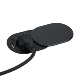 SLIDE BOX - gniazdo meblowe wpuszczane z USB A+C z przesuwną klapką.