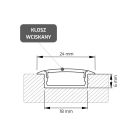 Profil aluminiowy INLINE Z 3 m zestaw 30 sztuk 2