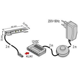 KLIPS LED METALOWY, ZESTAW 2 PKT.-system mini konektor 